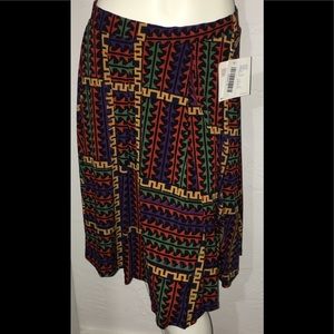 LuLaRoe size Medium black brown blue midi skirt
